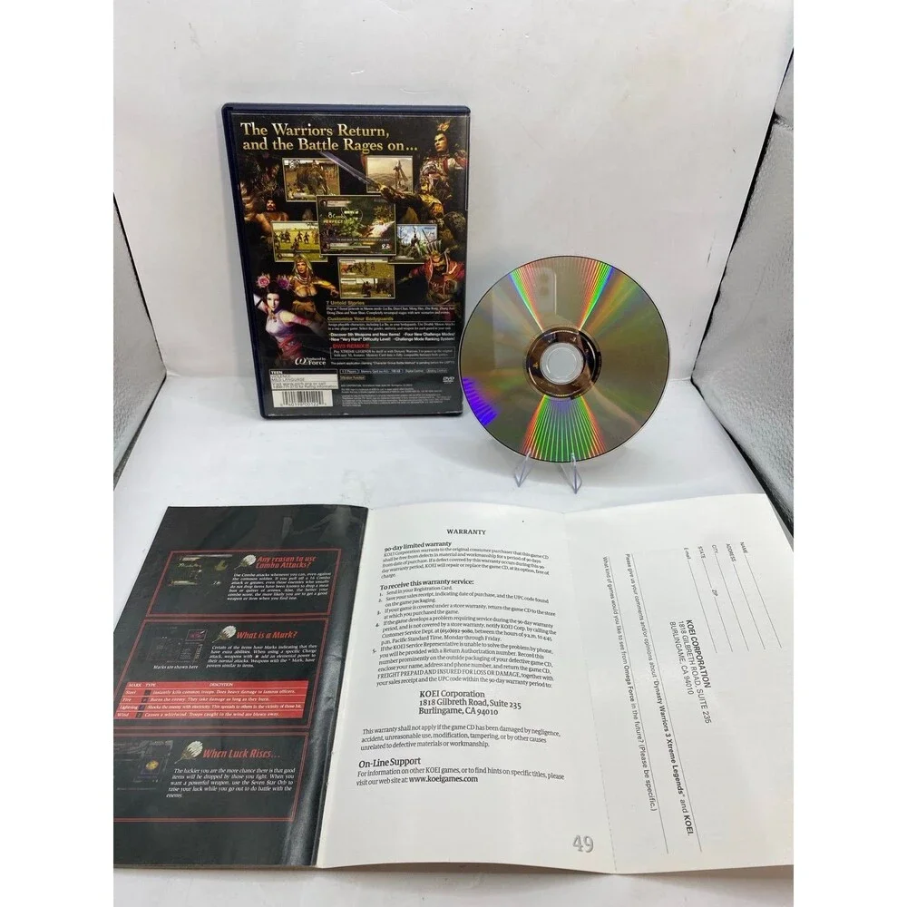Xtreme Legends Dynasty Warriors 3 (PlayStation 2, 2003) PS2 CIB w reg card